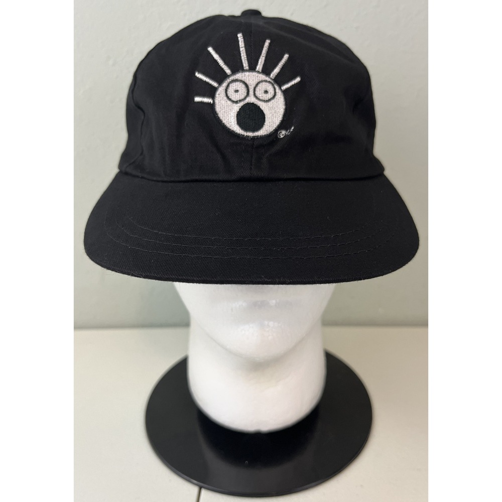 Eclipse Caps Scared Guy Freedman Vintage 90s Snapback Baseball Hat Black Cotton